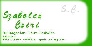 szabolcs csiri business card